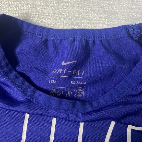4/$15 Nike Dri-Fit blue Long-Sleeve Shirt, size 18m kids - Picture 2 of 5